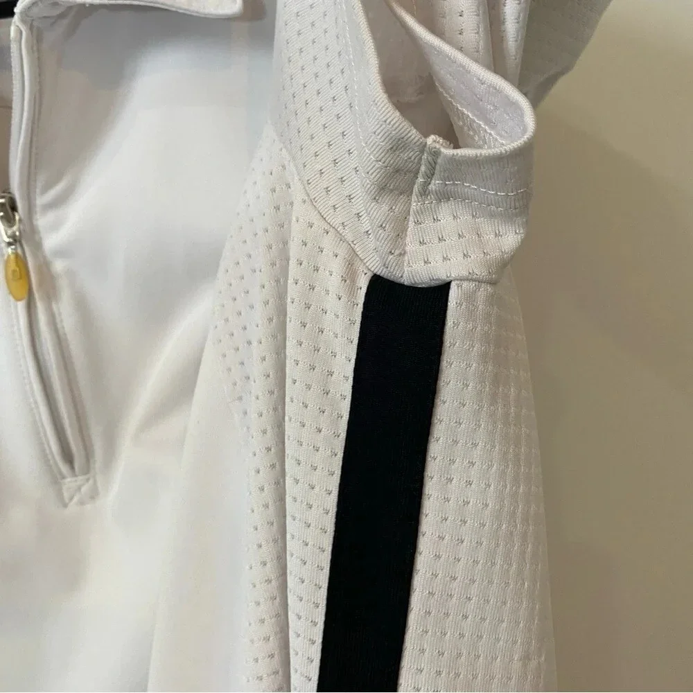 IZOD x-tra dry 1/4 Zip White and Black Polo Shirt Size M - Picture 15 of 16